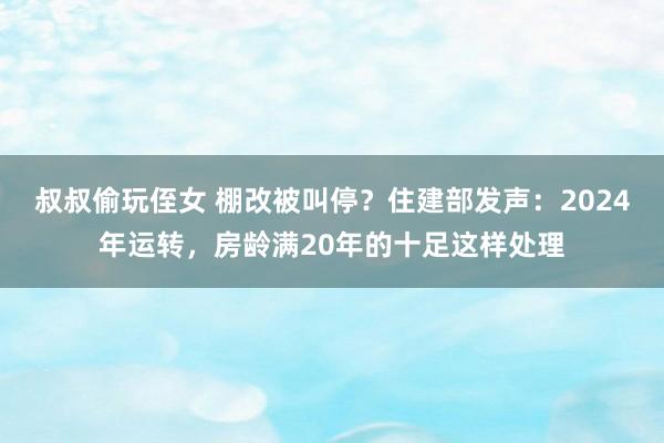 叔叔偷玩侄女 棚改被叫停？住建部发声：2024年运转，房龄满20年的十足这样处理