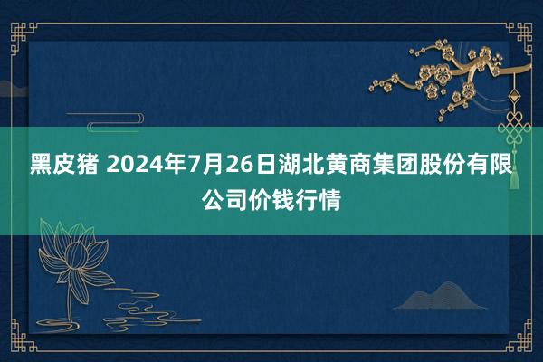 黑皮猪 2024年7月26日湖北黄商集团股份有限公司价钱行情