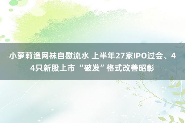 小萝莉渔网袜自慰流水 上半年27家IPO过会、44只新股上市 “破发”格式改善昭彰