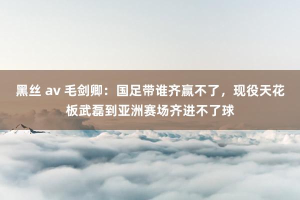 黑丝 av 毛剑卿：国足带谁齐赢不了，现役天花板武磊到亚洲赛场齐进不了球