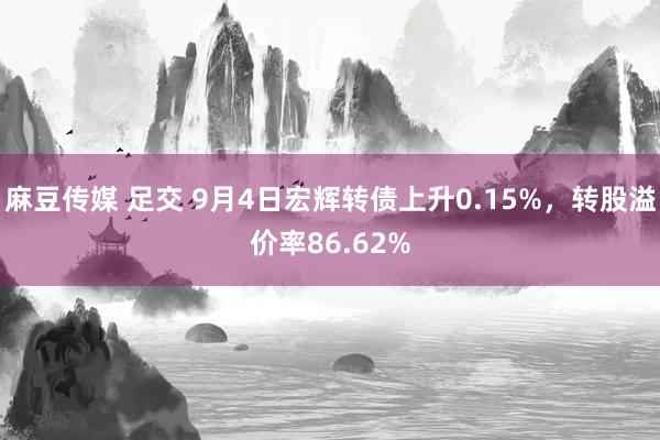 麻豆传媒 足交 9月4日宏辉转债上升0.15%，转股溢价率86.62%